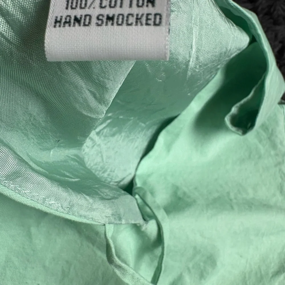 Isabel Garreton Light Green Hand Smocked Dress - Picture 6 of 7